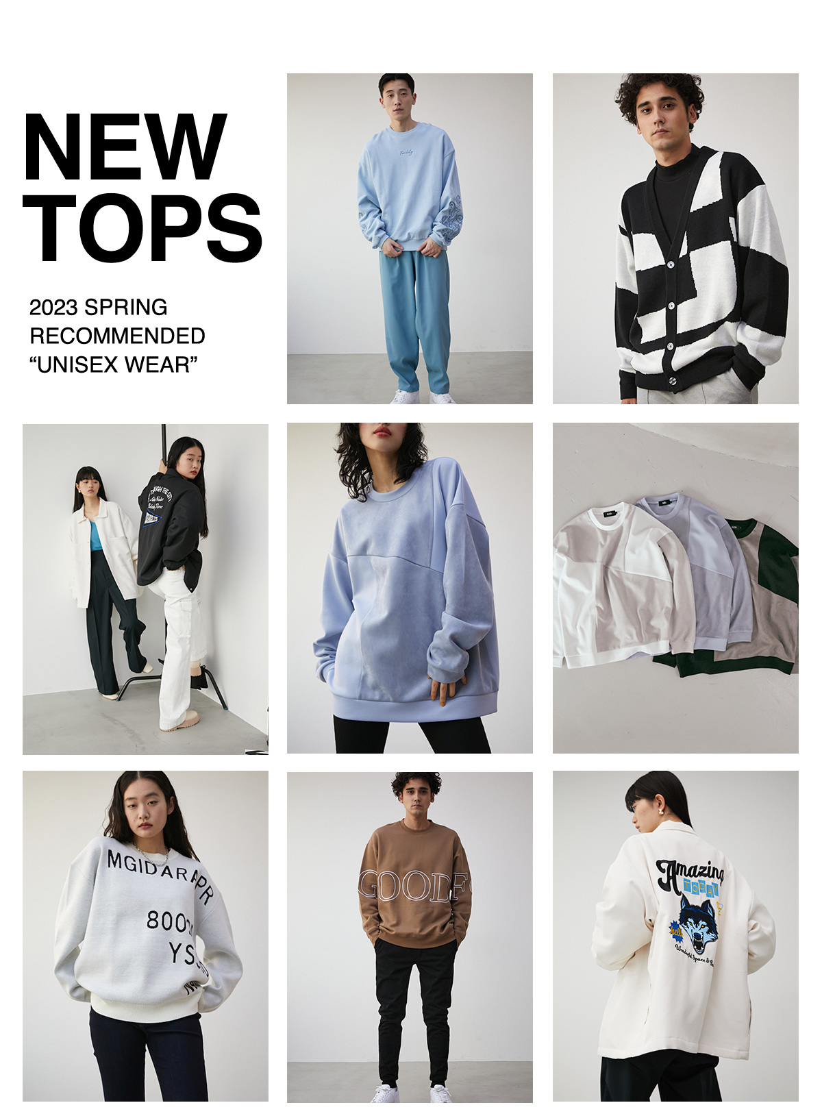 NEW TOPS 2023 SPRING RECOMMENDED ”UNISEX WEAR”