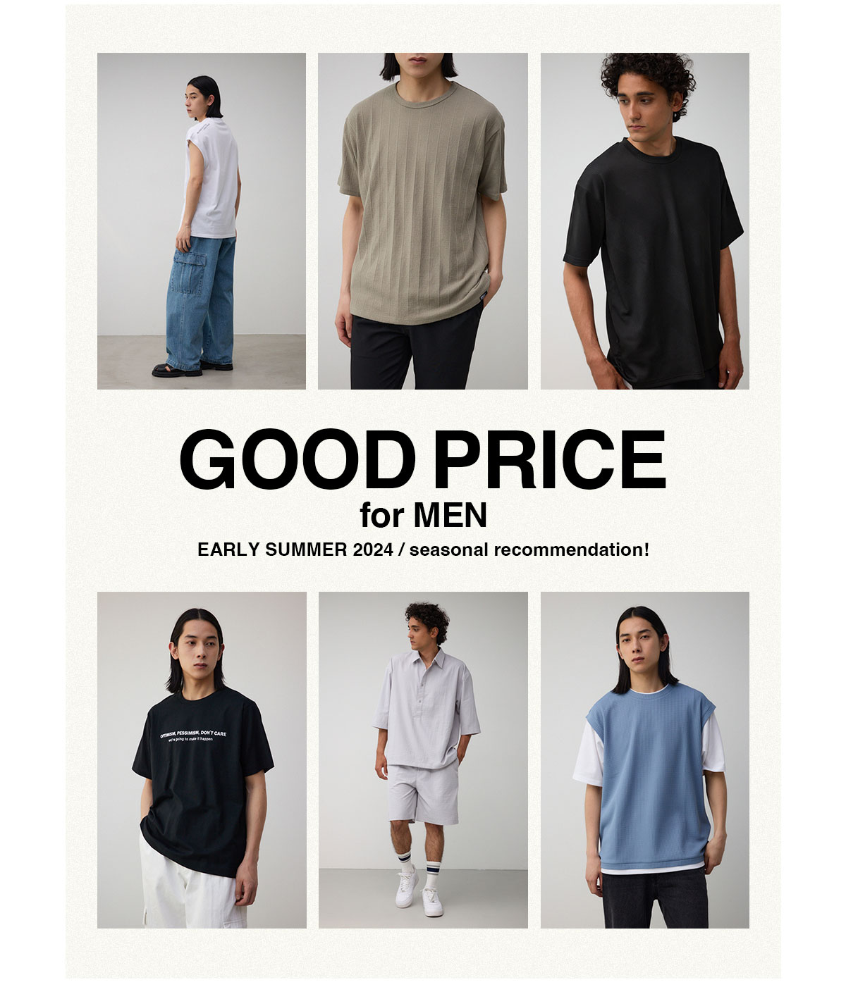 GOOD PRICE for MEN EARLY SUMMER 2024 / AZUL BY MOUSSY