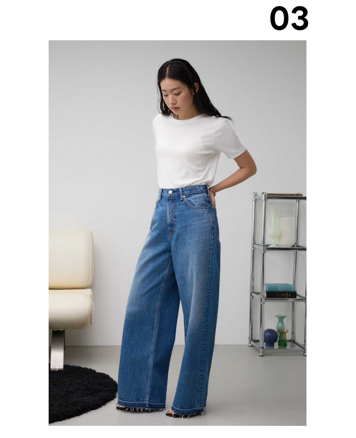 AZUL DENIM ダメージスーパーワイド