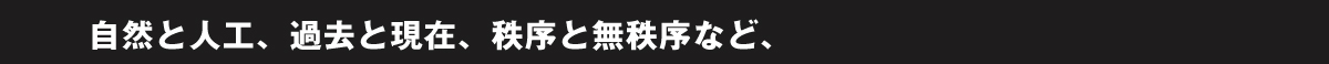 自然と人工、 過去と現在、 秩序と無秩序など、