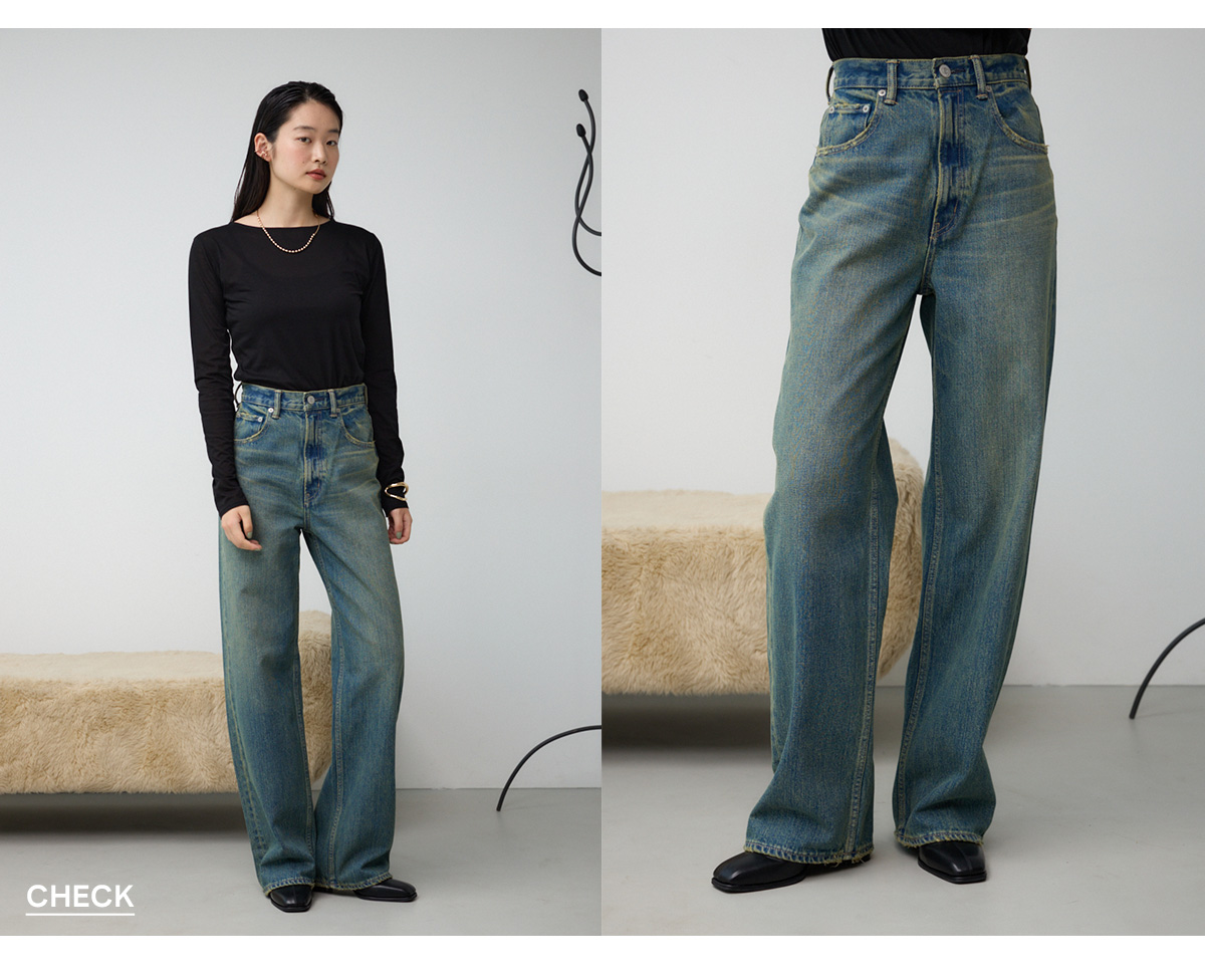 AZUL DENIM ハイウエストワイドデニム