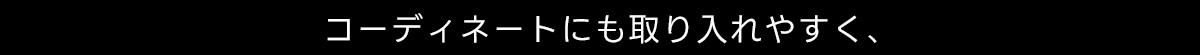 コーディネートにも取り入れやすく、