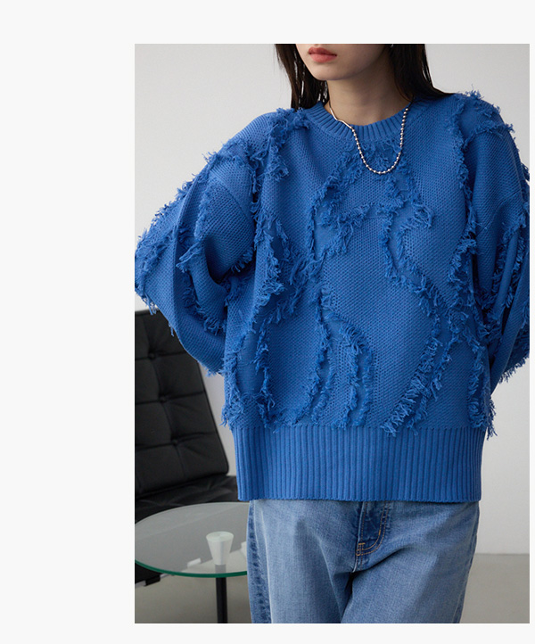 フリンジニットトップス