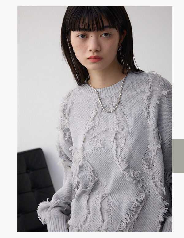 フリンジニットトップス