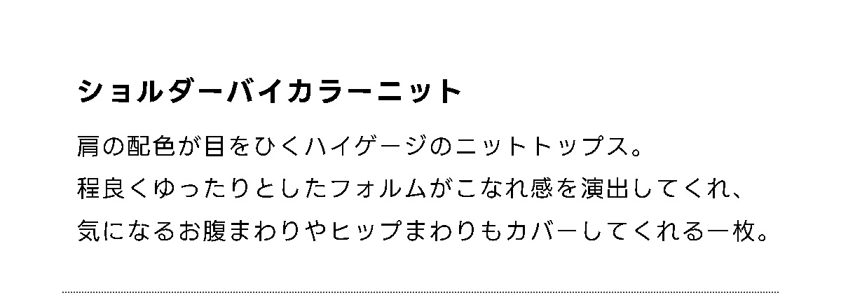 ショルダーバイカラーニット