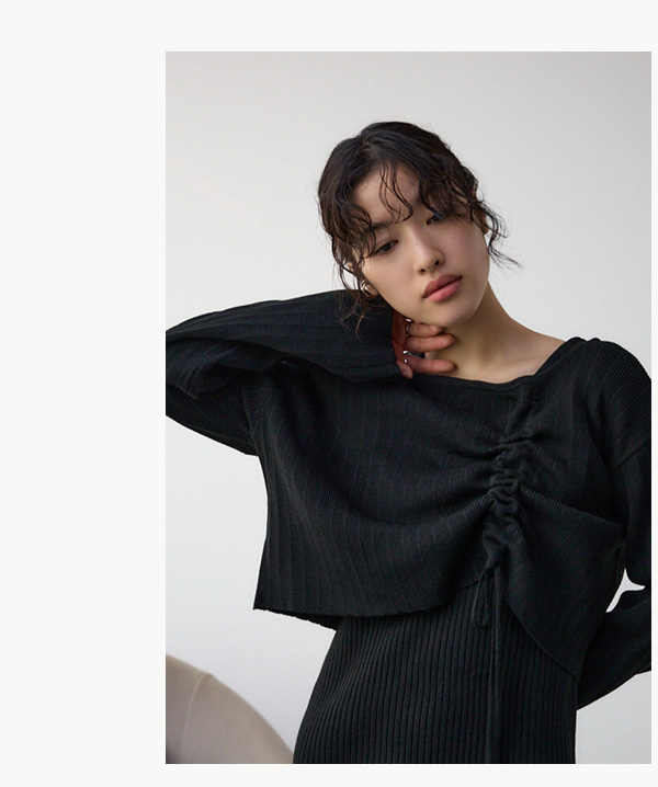 レイヤードセットニットワンピース