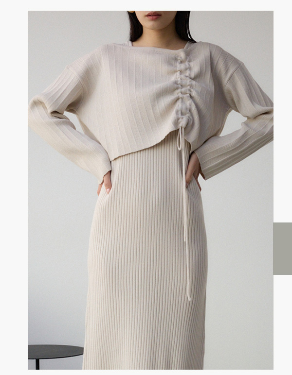 レイヤードセットニットワンピース