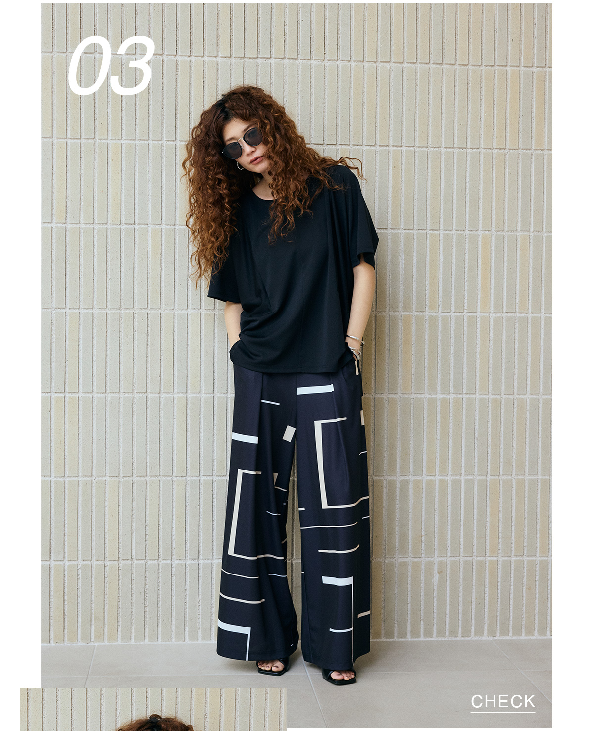 C/Tアイシーフィールドルマントップス／C/Tアイシーフィールタックワイドパンツ