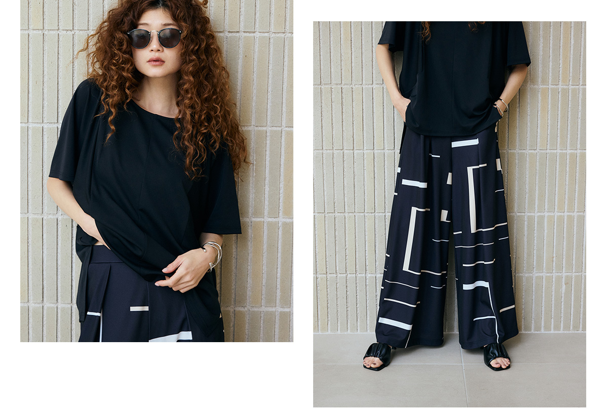 C/Tアイシーフィールドルマントップス／C/Tアイシーフィールタックワイドパンツ