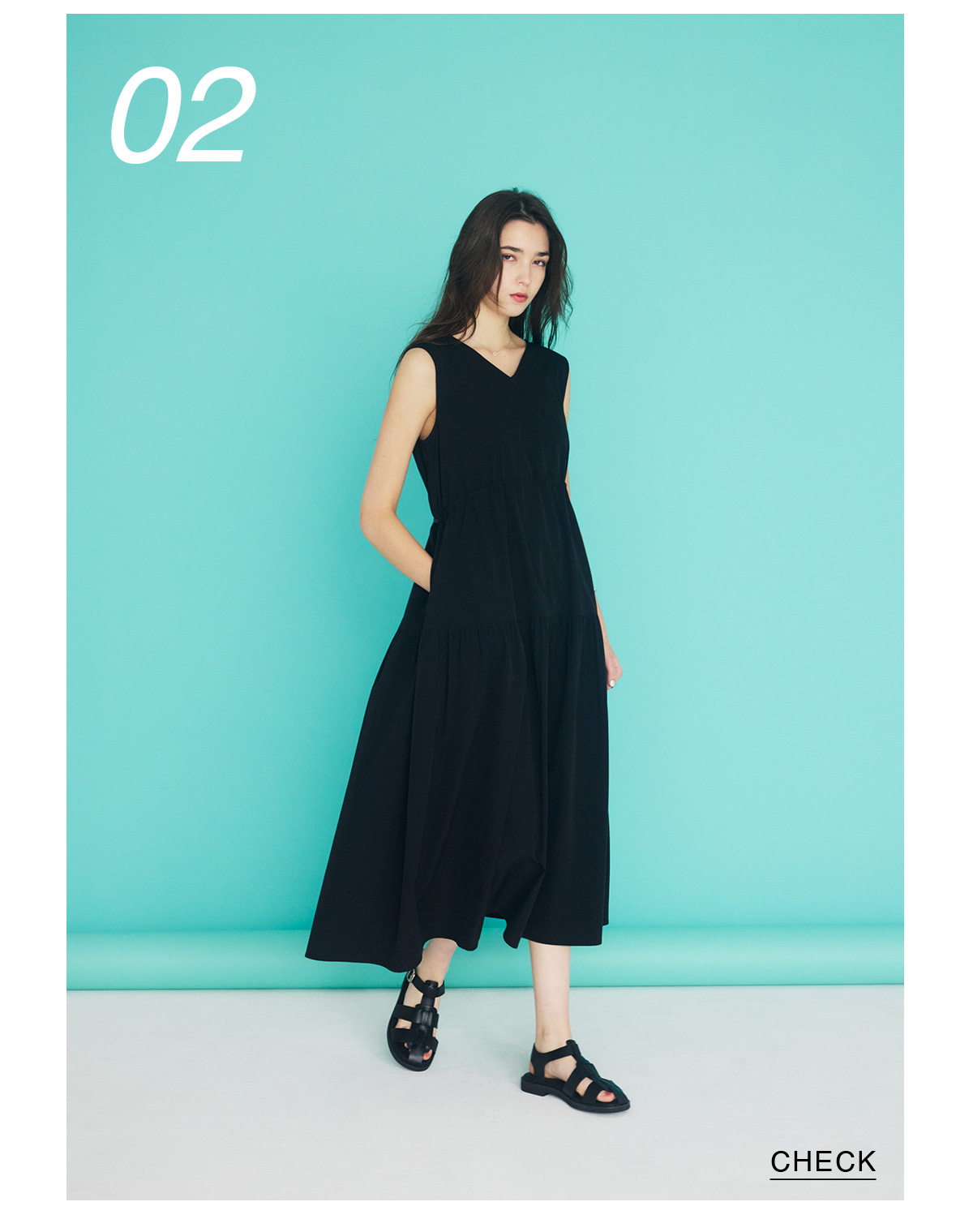 【堀田茜さん着用アイテム】C/T撥水ティアードドロストワンピース