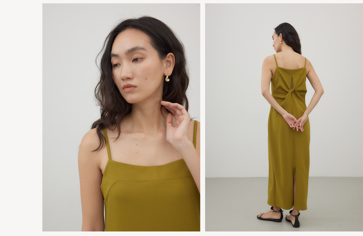 【crie conforto】バックツイストキャミワンピース