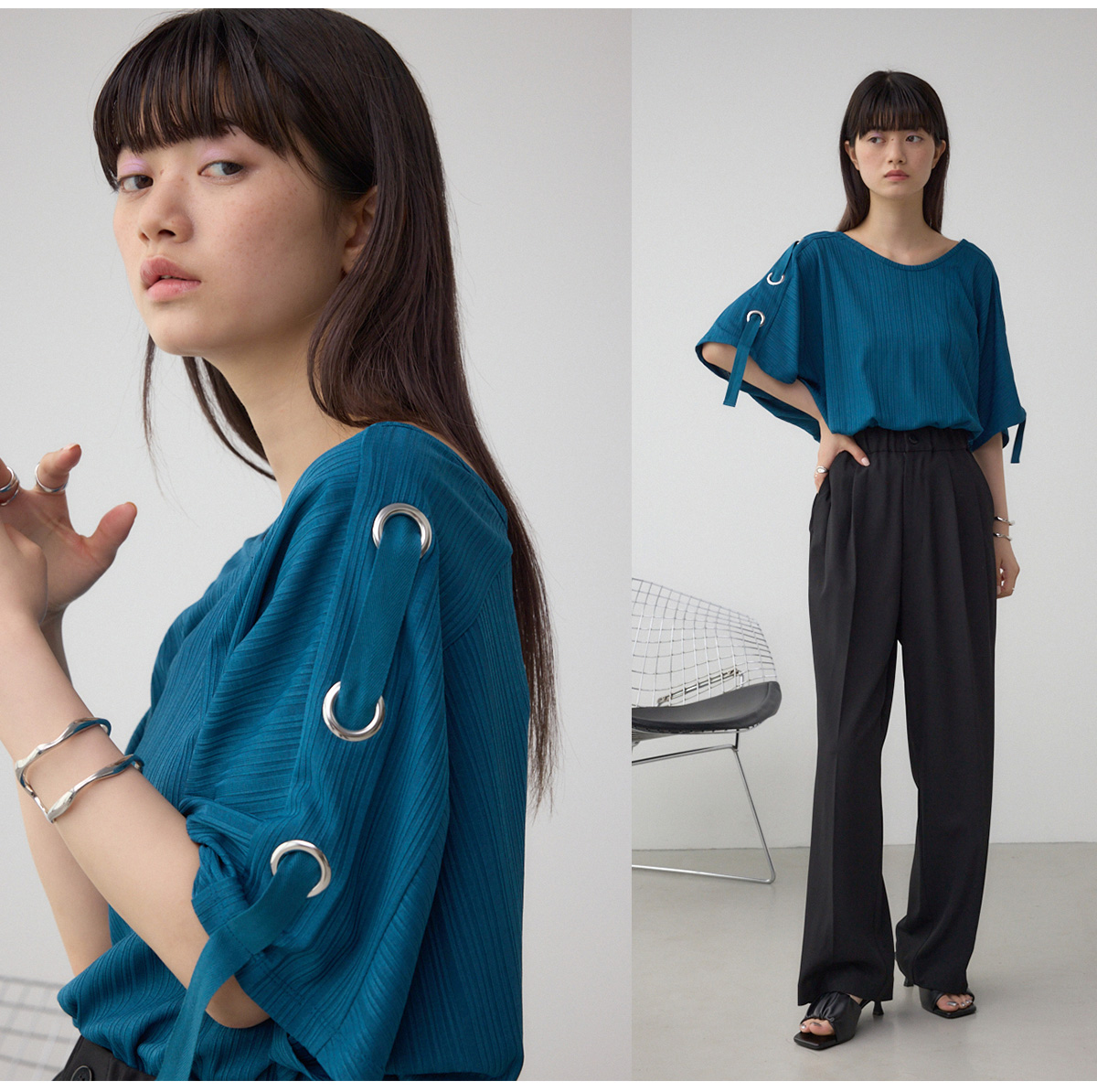 アイレットカットトップス