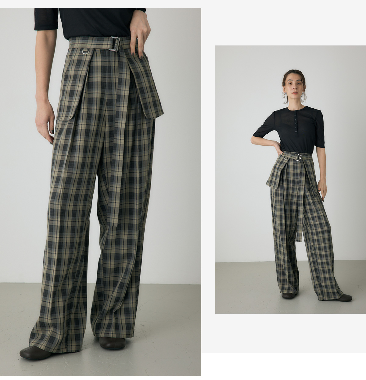 【crie conforto】ポケットベルトセットワイドパンツ