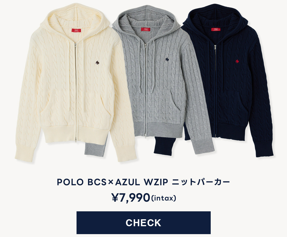【POLO BCS×AZUL】WZIPﾆｯﾄﾊﾟｰｶｰ