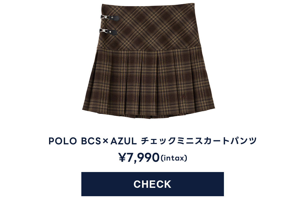 【POLO BCS×AZUL】ﾁｪｯｸﾐﾆｽｶｰﾄﾊﾟﾝﾂ