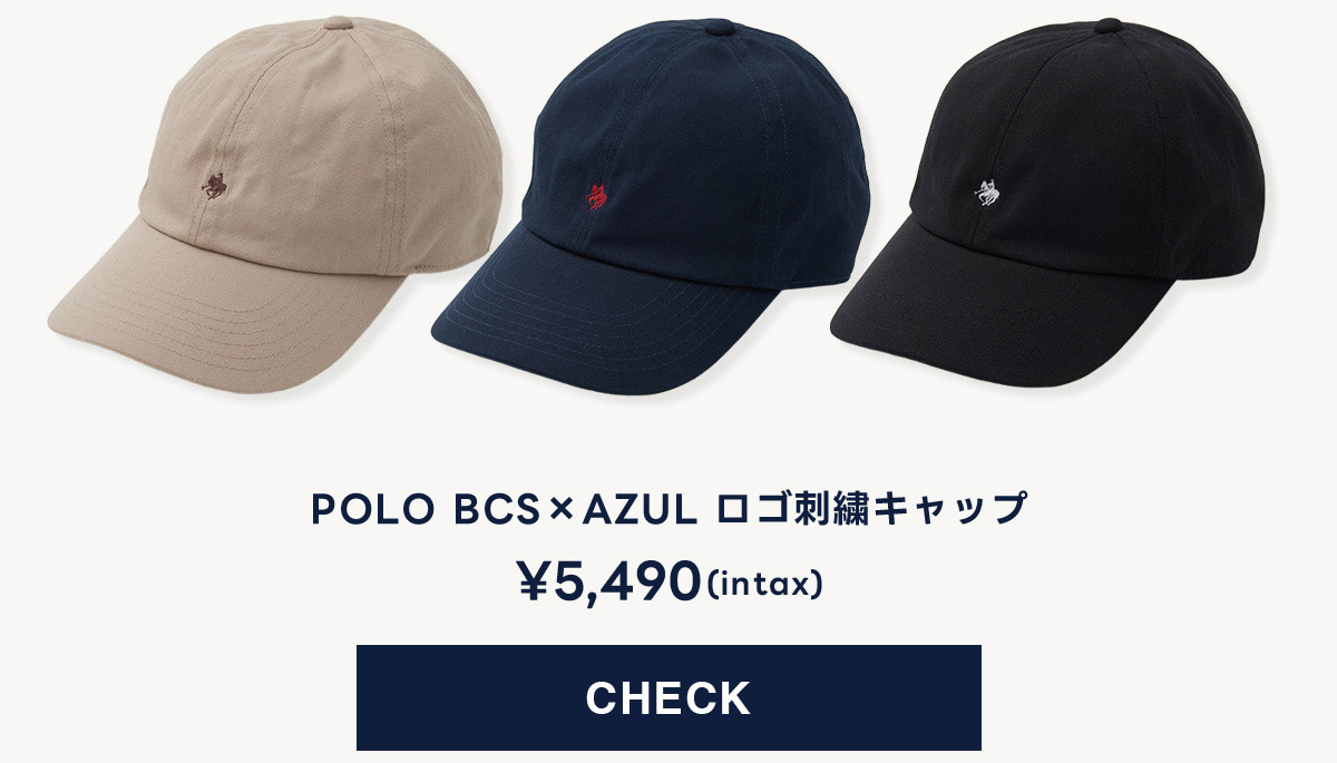 【POLO BCS×AZUL】ﾛｺﾞ刺繍ｷｬｯﾌﾟ