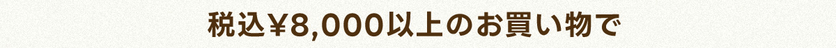 税込￥8,000以上のお買い物で