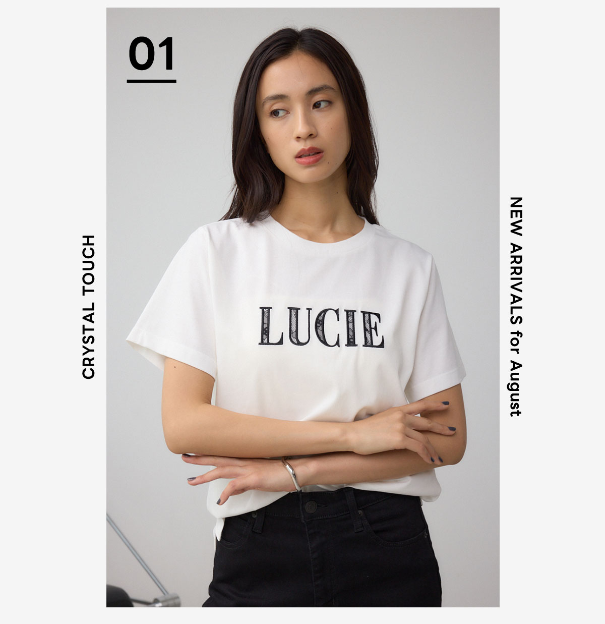 C/T冷感レースロゴTシャツ