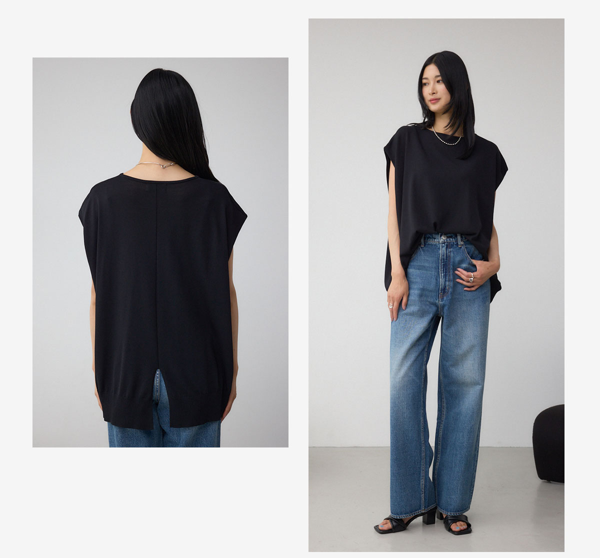 C/T冷感 バックスリットワイドニット