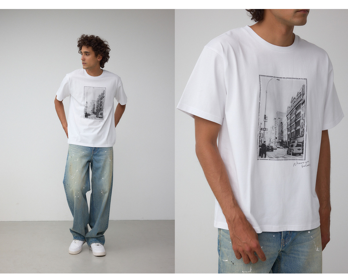 モノクロームストリートTシャツ