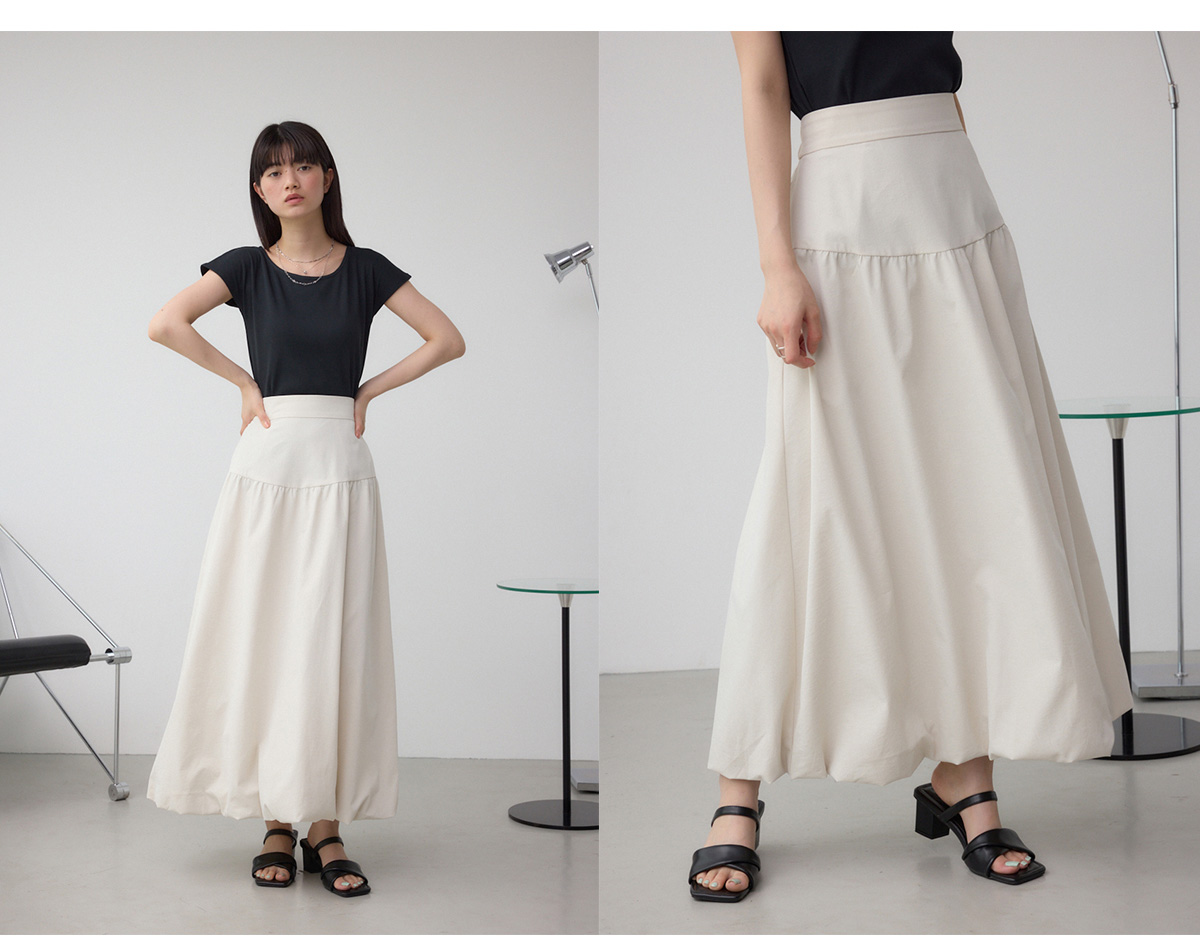 【堀田茜さん着用アイテム】C/T撥水バルーンギャザースカート