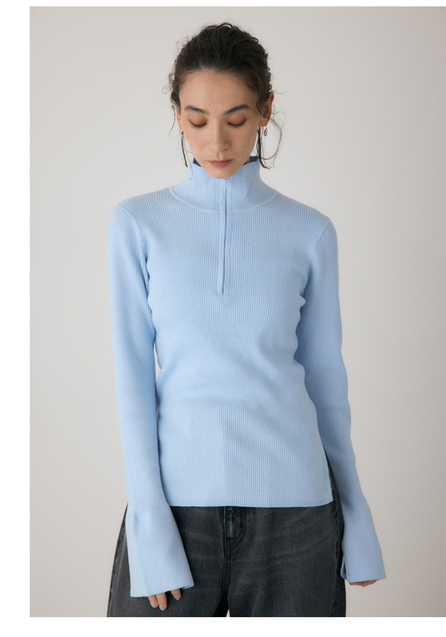 【crie conforto】フロントジップタートルニット