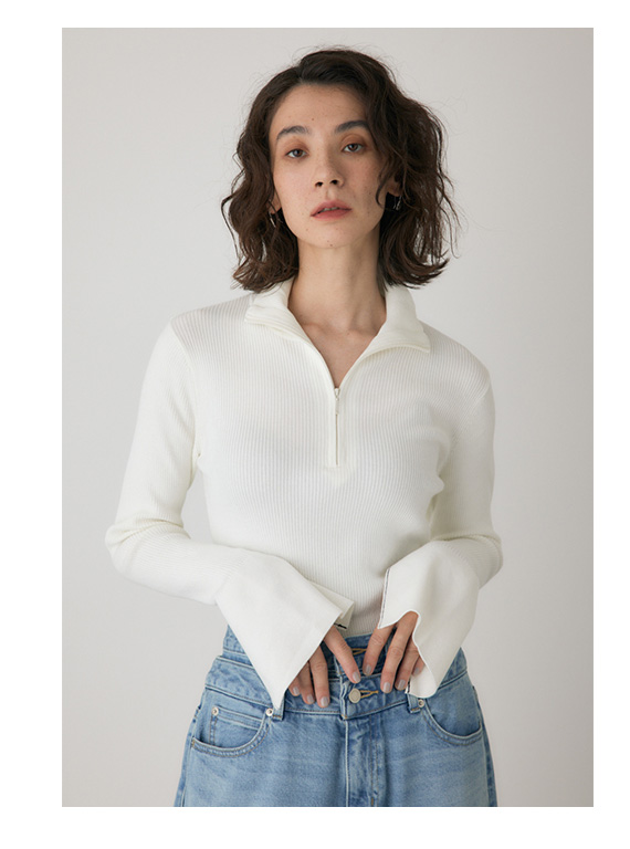 【crie conforto】フロントジップタートルニット