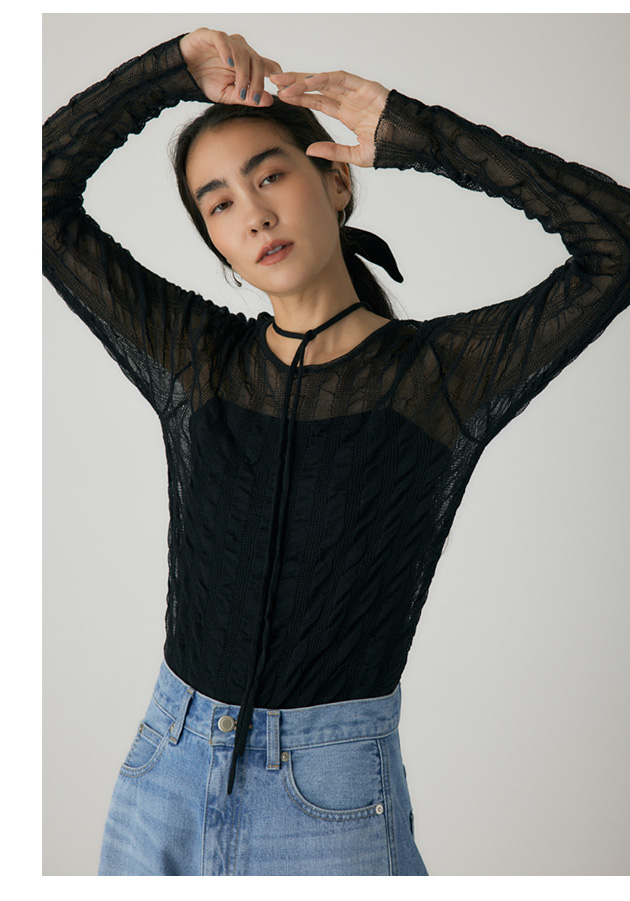 【crie conforto】シャーリングシアーニット