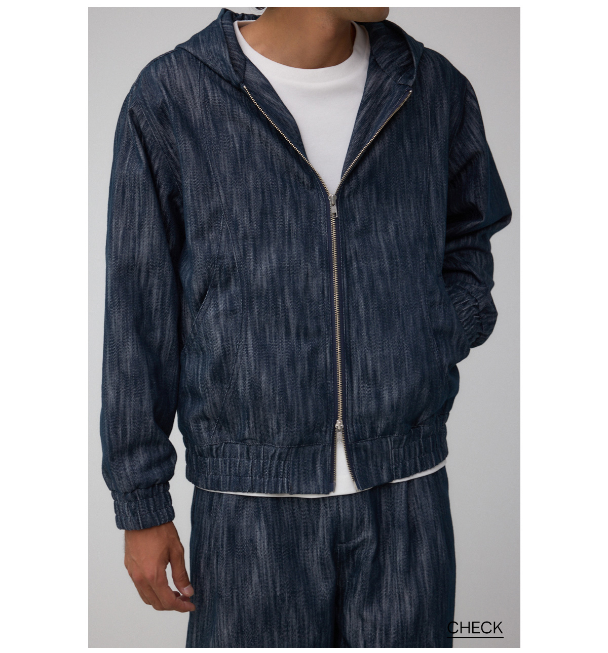 AZUL DENIMシャイニーデニムブルゾン