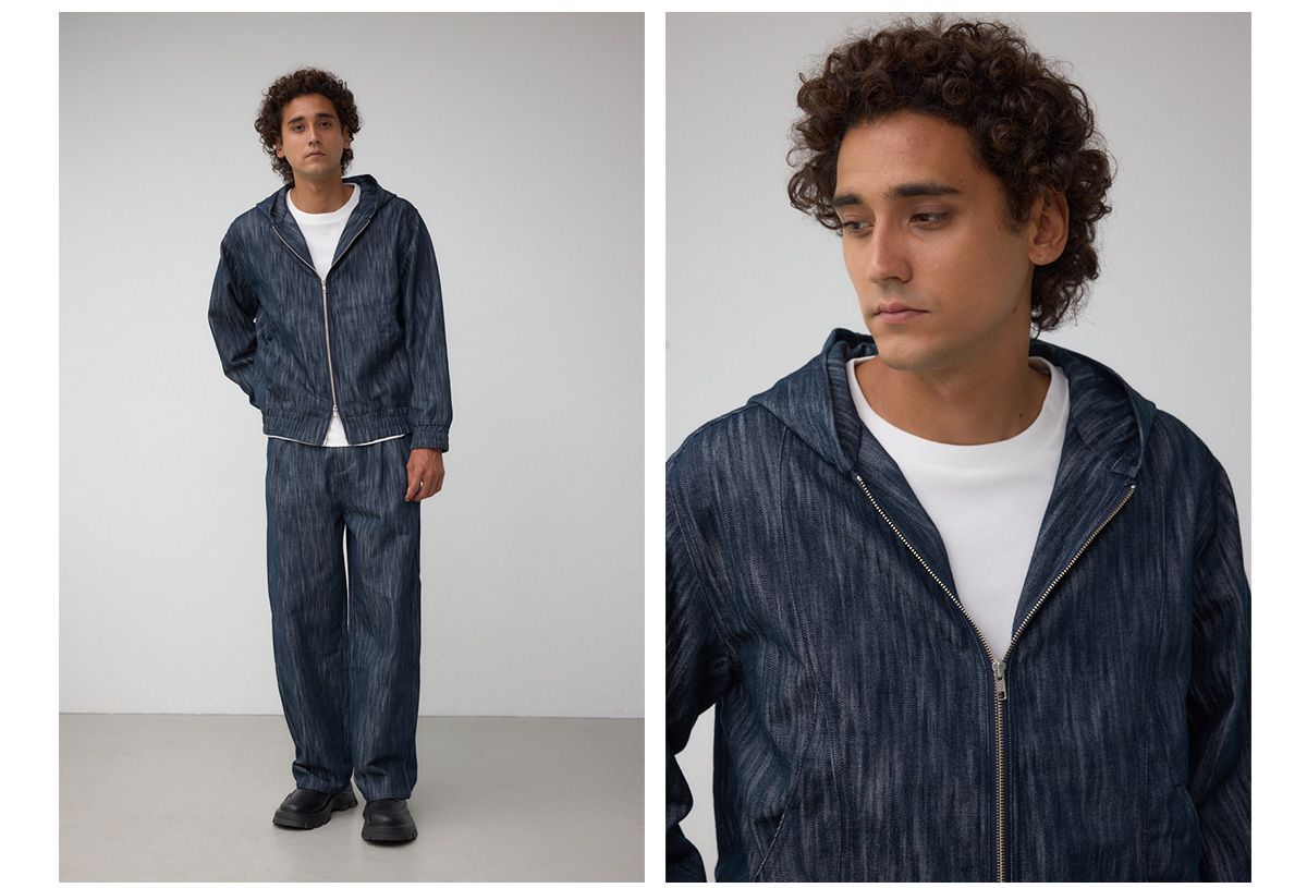 AZUL DENIMシャイニーデニムブルゾン