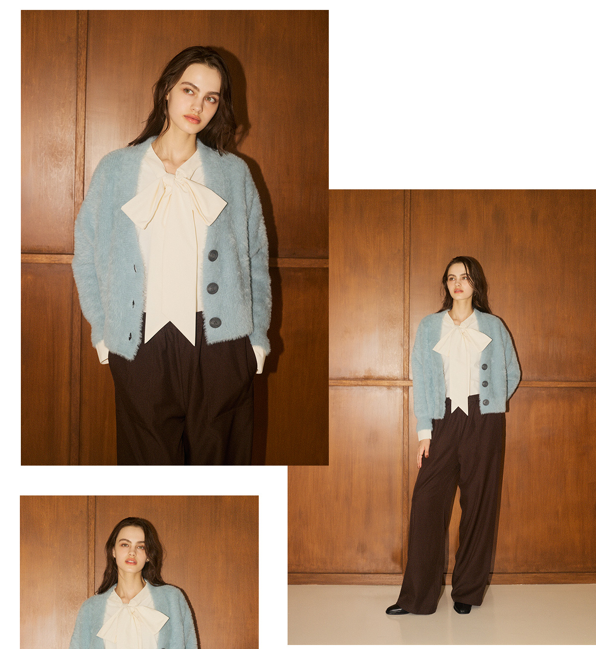 美品　ミスアシダ　ブルー　ポンチョ　青　セットアップ モノグラムダブルジップバッグ｜WOMEN｜250HAT55-399K｜AZUL BY