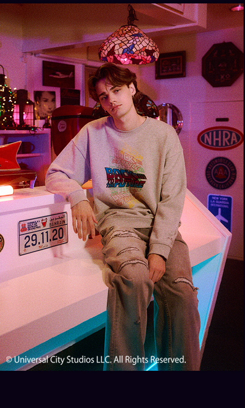 BTTF×AZUL カラーフロッキープルオーバー