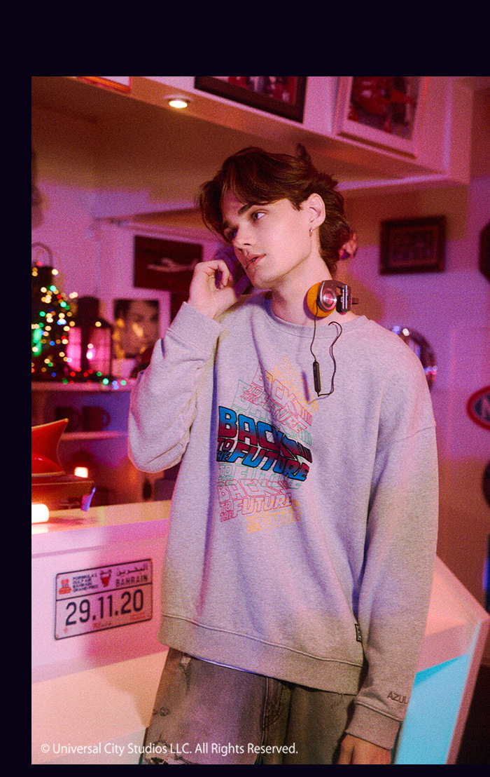 BTTF×AZUL カラーフロッキープルオーバー