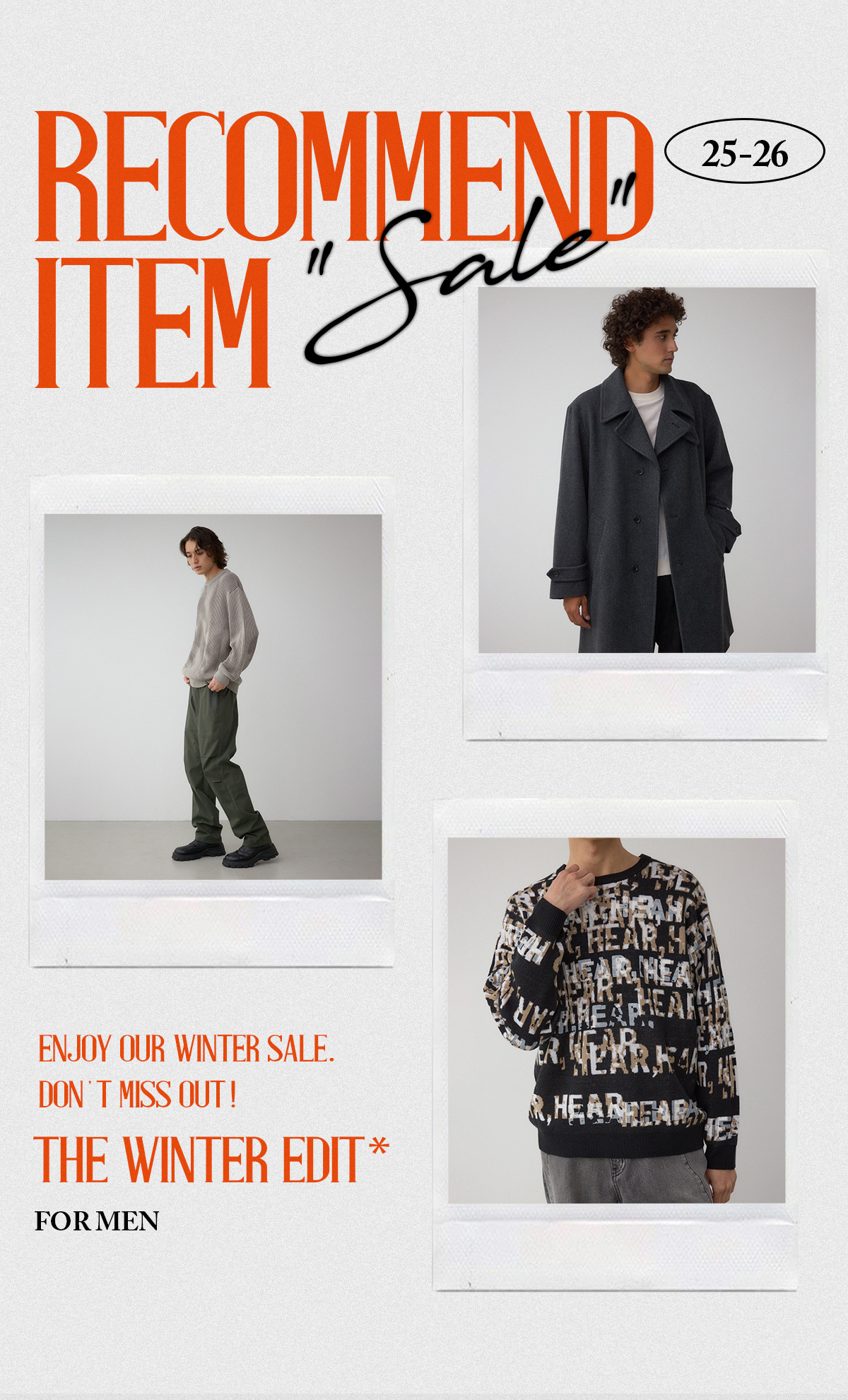 RECOMMEND ITEM [Sale] for Men／おすすめのセールアイテム6選。いますぐ着られるmen's冬アイテムをPICK UP！