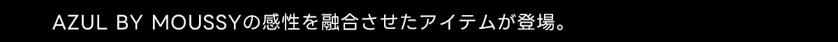 AZUL BY MOUSSYの完成を融合させたアイテムが登場。