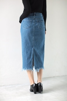 Azul By Moussy 裾フリンジデニムスカート Azul By Moussy アズール