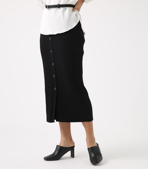 BUTTON RIB KNIT SKIRT