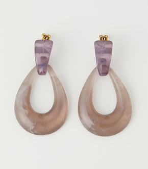 CLEAR MARBLE BIG EARRINGS/クリアマーブルビッグピアス 詳細画像