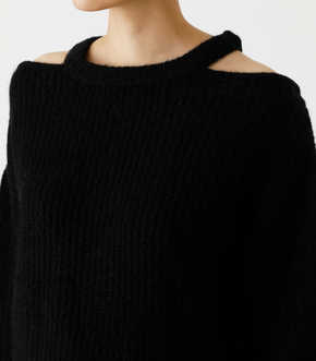 SHOULDER OPEN R/N KNIT TOPS/ショルダーオープンラウンドネックニット