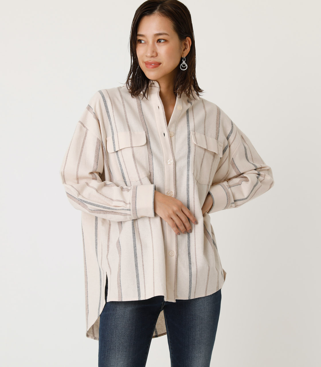 FLAP POCKET OVER SHIRT/フラップポケットオーバーシャツ｜AZUL BY