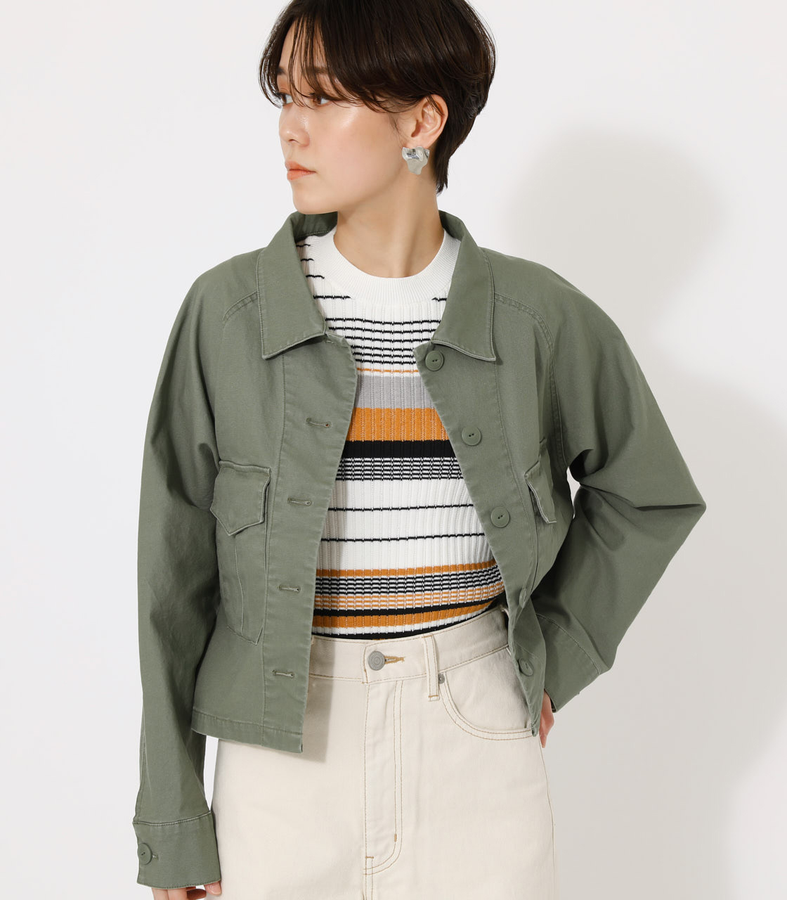 SHORT MILITARY JACKET/ショートミリタリージャケット｜AZUL BY MOUSSY（アズールバイマウジー）公式通販サイト