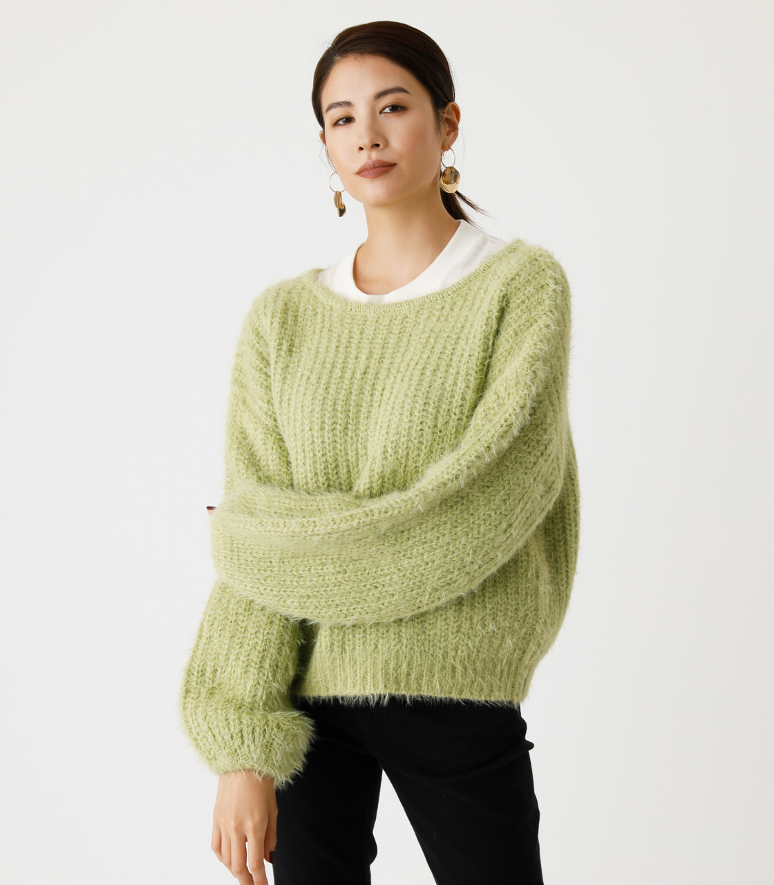 【1月9日(火)8:59まで期間限定価格】FLUFFY KNIT TOPS/フラッフィーニットトップス