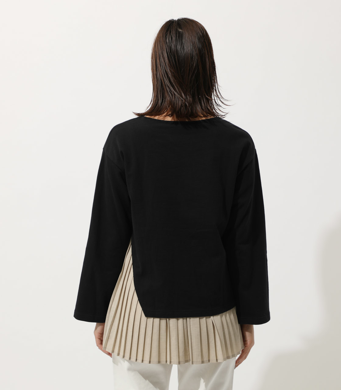 LAYER PLEATS COMBI TOP/レイヤードプリーツコンビトップ 詳細画像 柄BLK 6