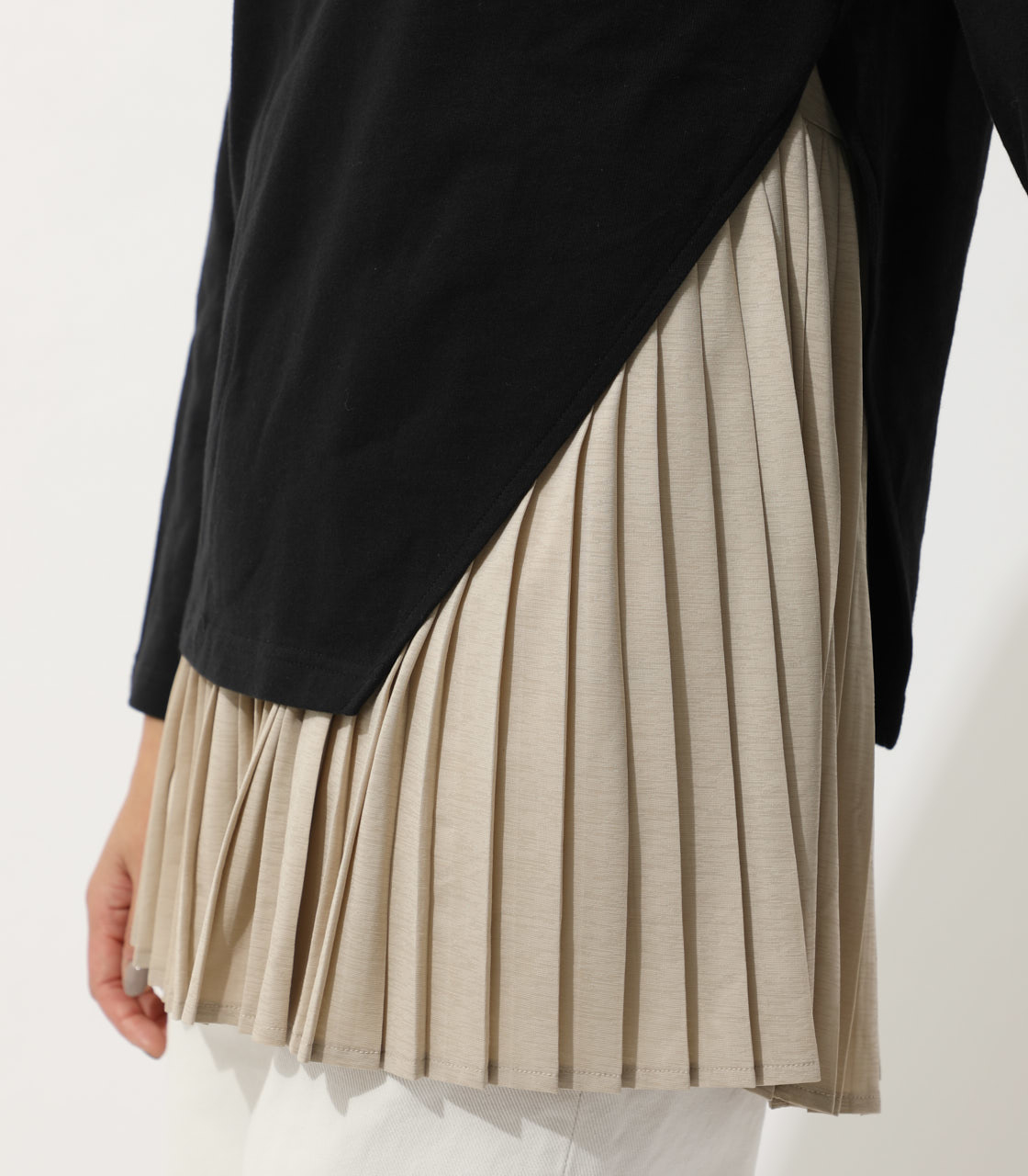 LAYER PLEATS COMBI TOP/レイヤードプリーツコンビトップ 詳細画像 柄BLK 9