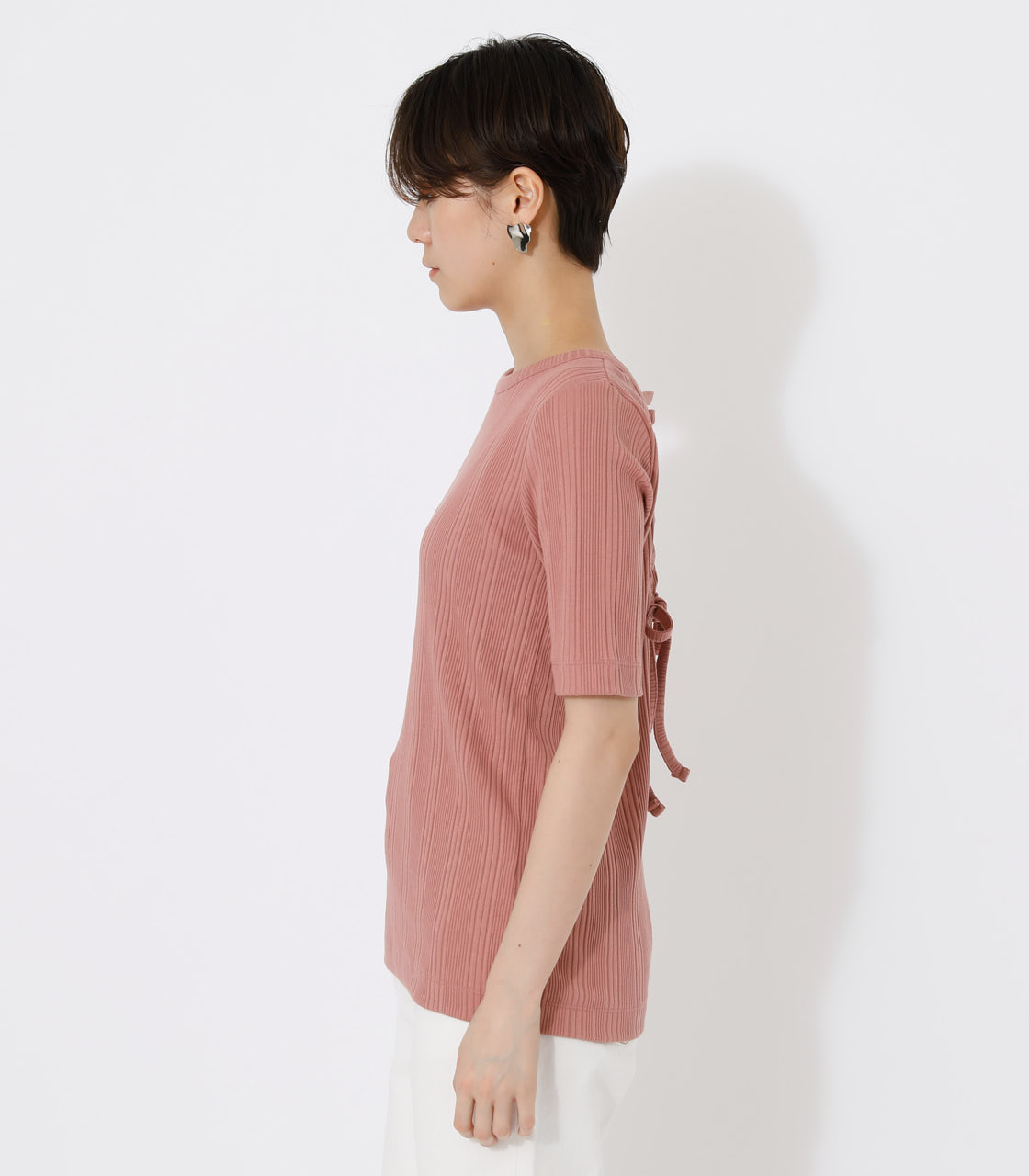 BACK LACE UP TOPS/バックレースアップトップス 詳細画像 PNK 5