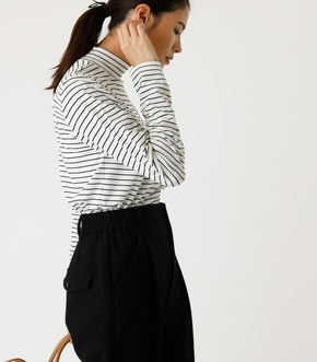 HIGH NECK BORDER TOPS/ハイネックボーダートップス｜AZUL BY MOUSSY