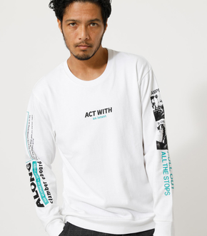 ACT WITH PHOTO LONG TEE/アクトウィズフォトロングTシャツ