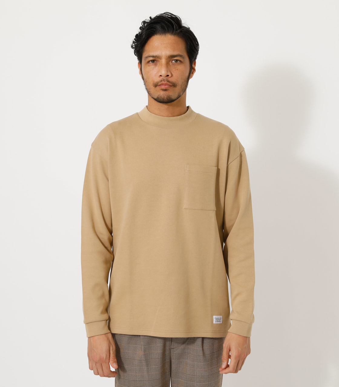 1月9日(火)8:59まで期間限定価格】ONE POCKET MOCK NECK TEE/ワン