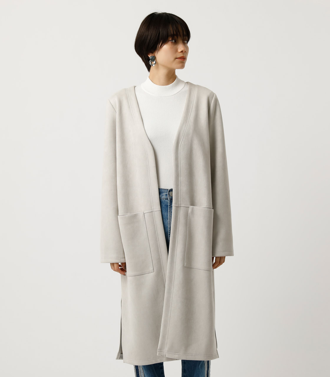 Fake Suede Collarless Coat フェイクスエードカラーレスコート Azul By Moussy アズールバイマウジー 公式通販サイト