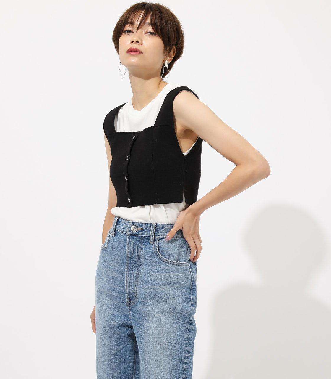 Wide Strap Knit Bustier ワイドストラップニットビスチェ Azul By Moussy アズールバイマウジー 公式通販サイト